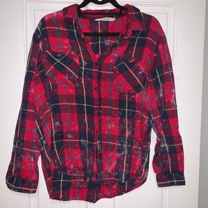 Vanilla Star Acid Bleach Plaid Shirt